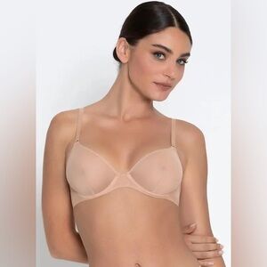 NWT $135 Lise Charmel Beige Revelation Beaute Mesh Underwire Bra Size 36B